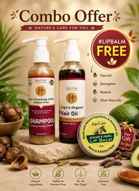 JUJU’s Hair Care Starter Combo(400 ml) + Free Lip Balm
